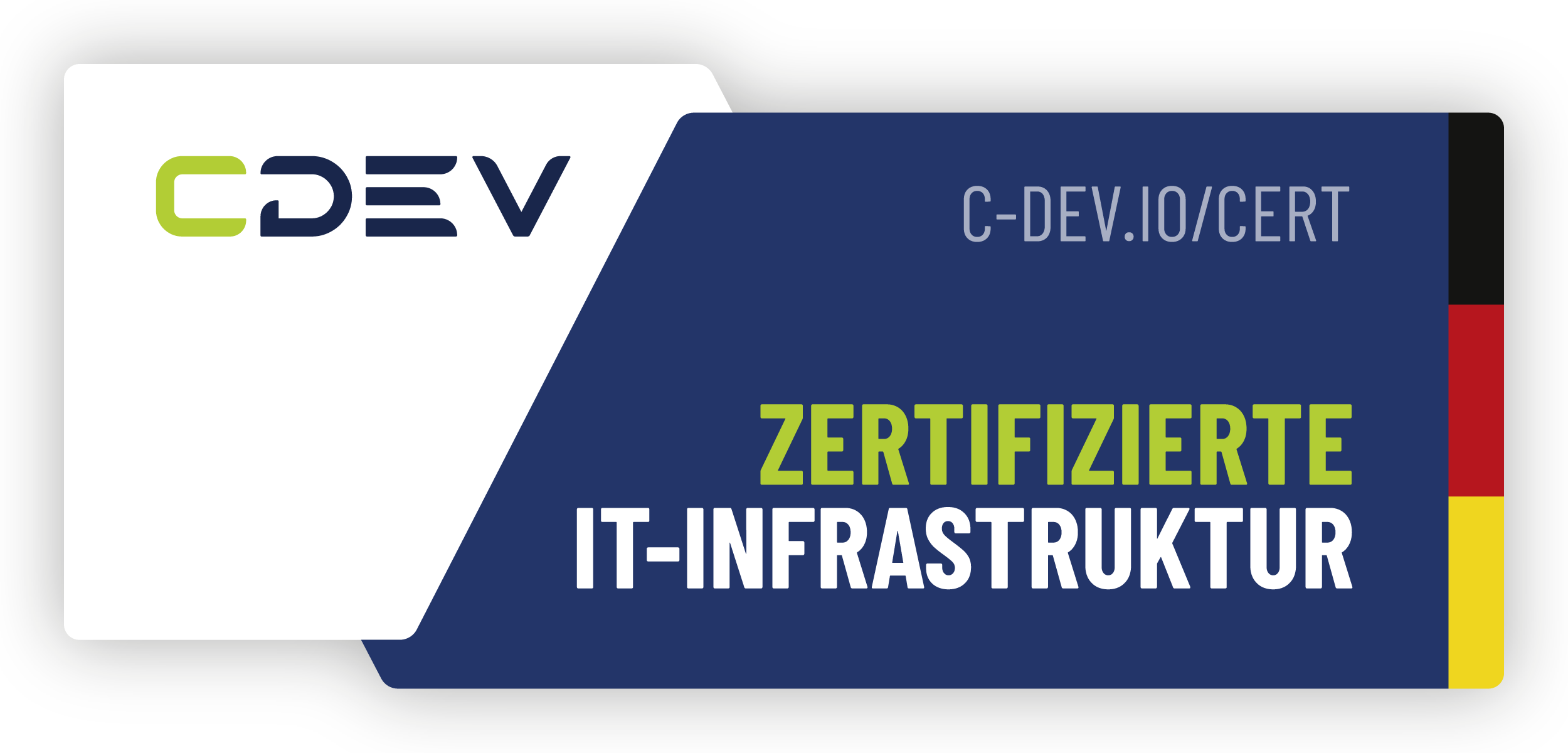 Siegel: cDev zertifizierte IT-Infrastruktur (c-dev.io/cert)